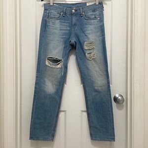 Rag & Bone Intermix Boyfriend Jeans Distressed Ripped Size 25 Moto USA Made Edgy